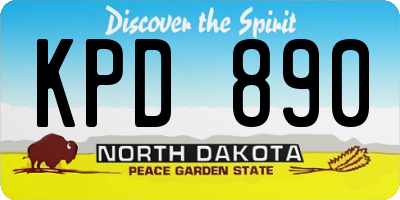 ND license plate KPD890