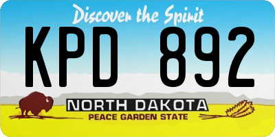 ND license plate KPD892