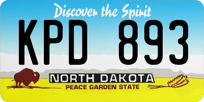 ND license plate KPD893