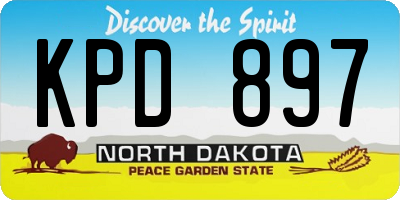 ND license plate KPD897