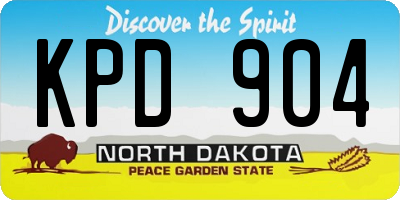 ND license plate KPD904