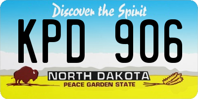 ND license plate KPD906