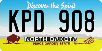 ND license plate KPD908