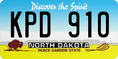 ND license plate KPD910