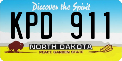 ND license plate KPD911