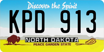 ND license plate KPD913