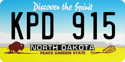ND license plate KPD915