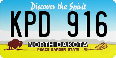 ND license plate KPD916