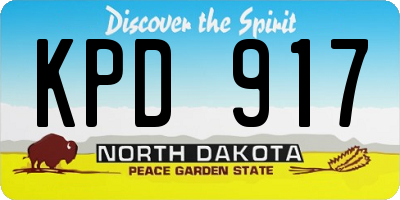 ND license plate KPD917