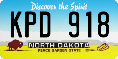 ND license plate KPD918