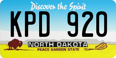 ND license plate KPD920
