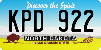 ND license plate KPD922