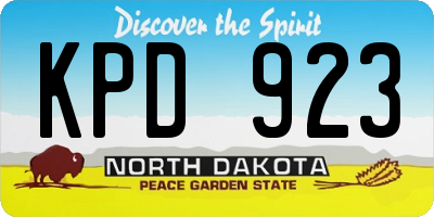 ND license plate KPD923