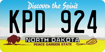 ND license plate KPD924