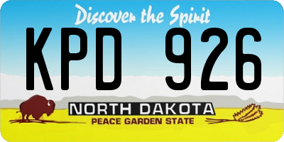 ND license plate KPD926