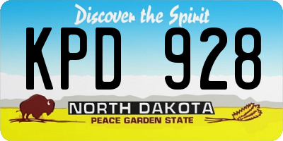 ND license plate KPD928