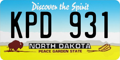 ND license plate KPD931