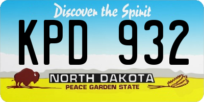 ND license plate KPD932