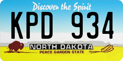ND license plate KPD934