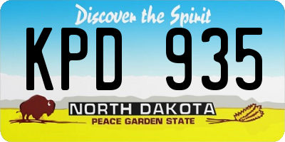 ND license plate KPD935