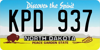 ND license plate KPD937