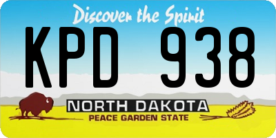 ND license plate KPD938