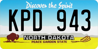 ND license plate KPD943