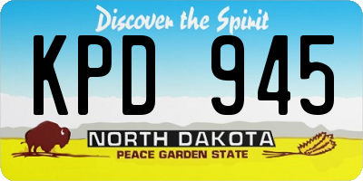 ND license plate KPD945