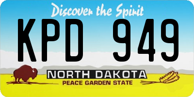 ND license plate KPD949