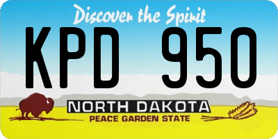 ND license plate KPD950