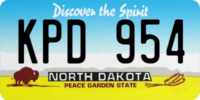 ND license plate KPD954