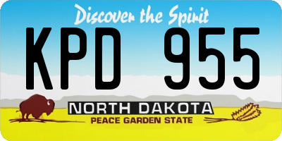 ND license plate KPD955