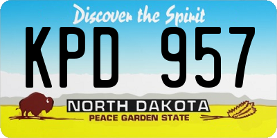ND license plate KPD957