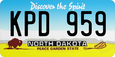 ND license plate KPD959