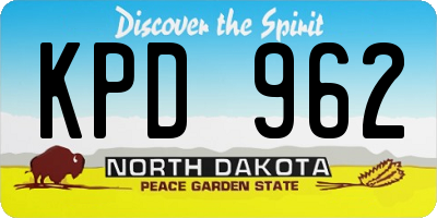 ND license plate KPD962