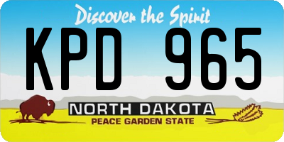 ND license plate KPD965