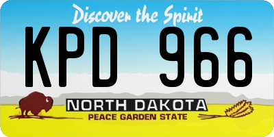 ND license plate KPD966
