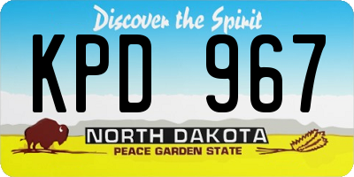 ND license plate KPD967