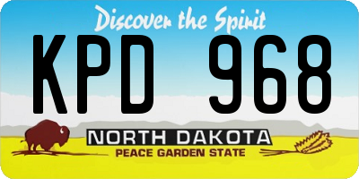 ND license plate KPD968