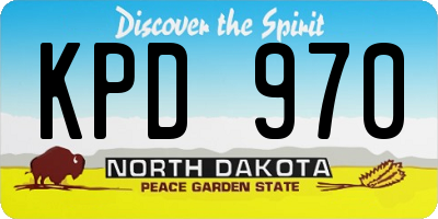 ND license plate KPD970