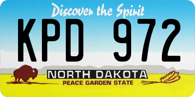 ND license plate KPD972