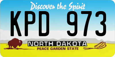 ND license plate KPD973