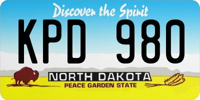 ND license plate KPD980