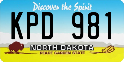 ND license plate KPD981
