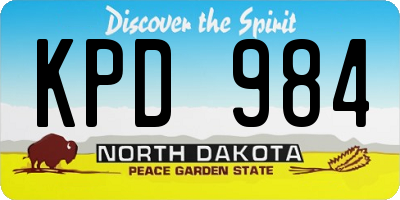 ND license plate KPD984