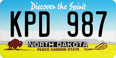 ND license plate KPD987