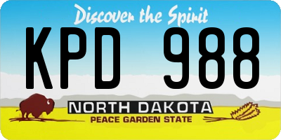 ND license plate KPD988