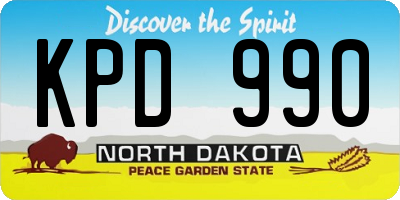 ND license plate KPD990