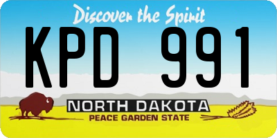 ND license plate KPD991