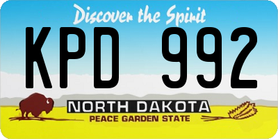 ND license plate KPD992